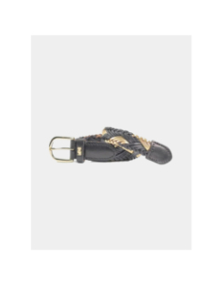 Ceinture en cuir tressée jakarta noir femme - Le Temps Des Cerises