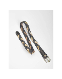 Ceinture en cuir tressée jakarta noir femme - Le Temps Des Cerises