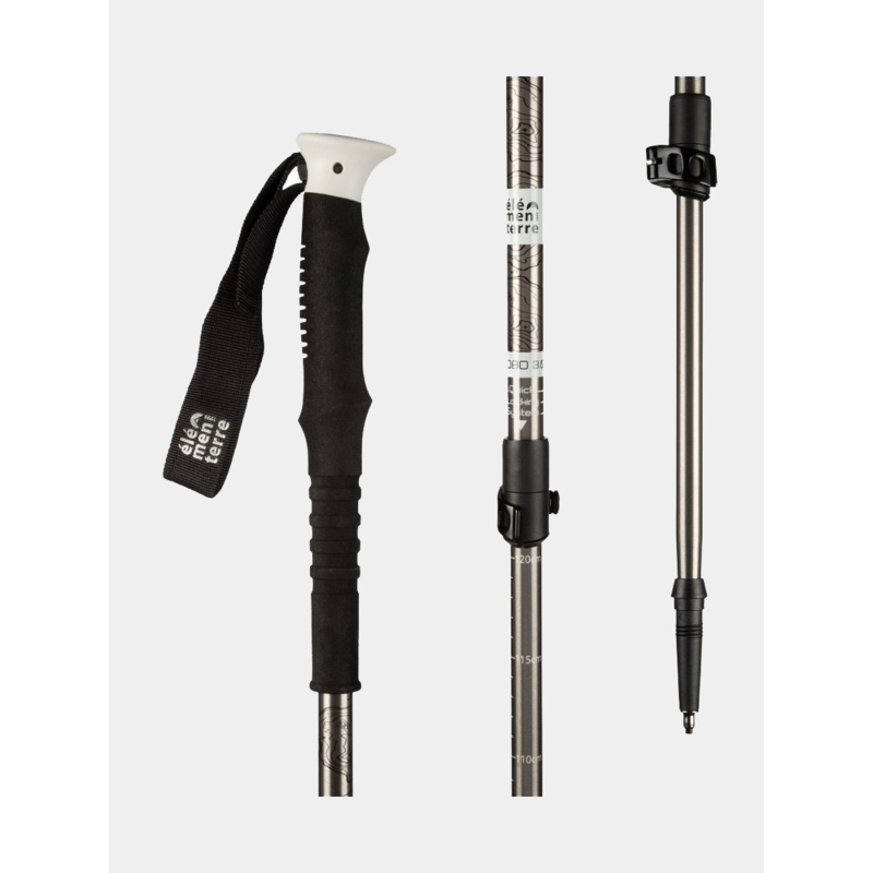 Bâton de randonnée ajustable speed lock hobo gris - Elementerre