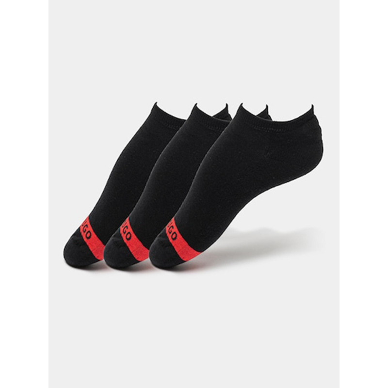 Pack de 3 paires de chaussettes invisibles noir homme - Hugo