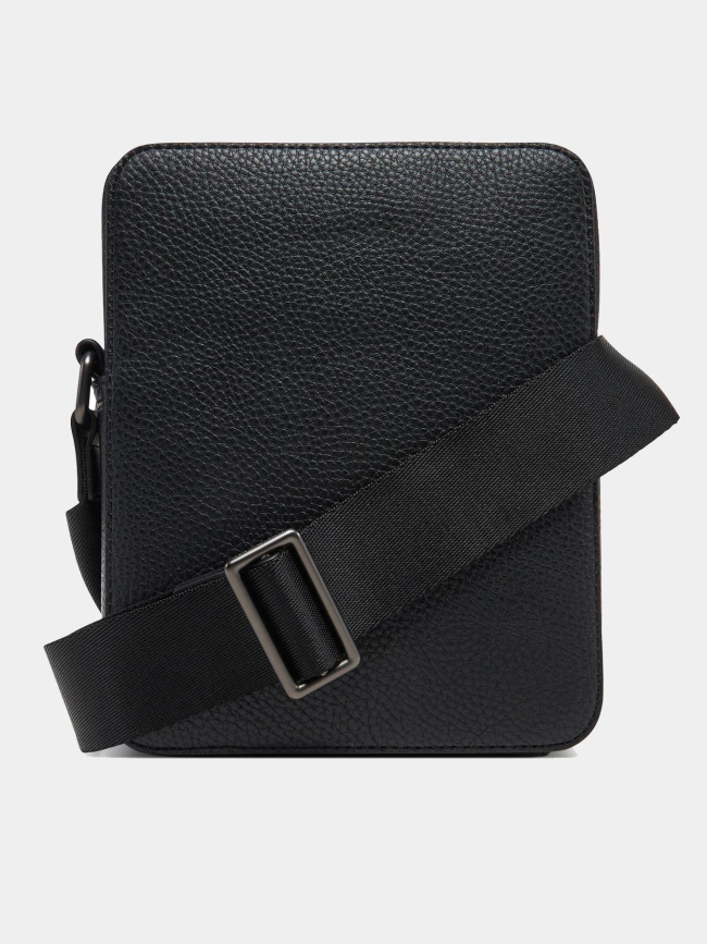 Sac reporter monogram à effet grain fin noir - Tommy Hilfiger