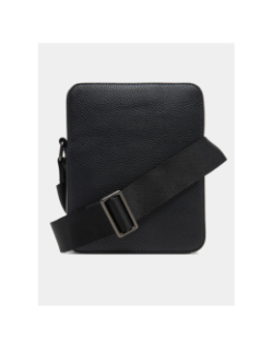 Sac reporter monogram à effet grain fin noir - Tommy Hilfiger