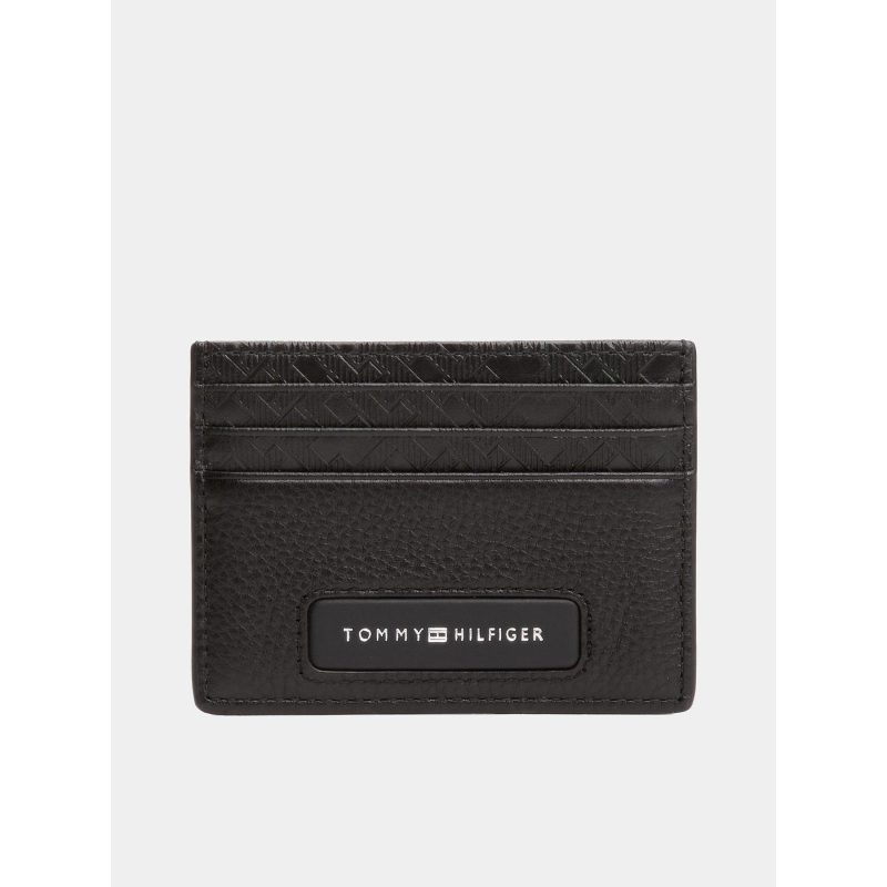 Porte-cartes en cuir th monogram noir homme - Tommy Hilfiger