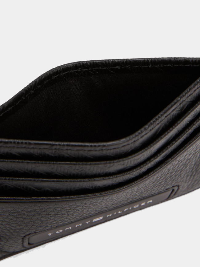 Porte-cartes en cuir th monogram noir homme - Tommy Hilfiger