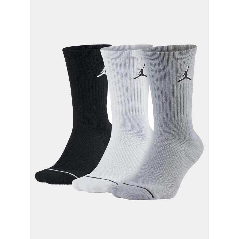 Pack de 3 paires de chaussettes mi-mollet jordan noir gris blanc adulte - Nike