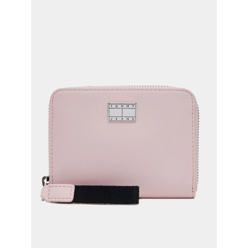 Portefeuille zippé à plaque logo rose femme - Tommy Hilfiger