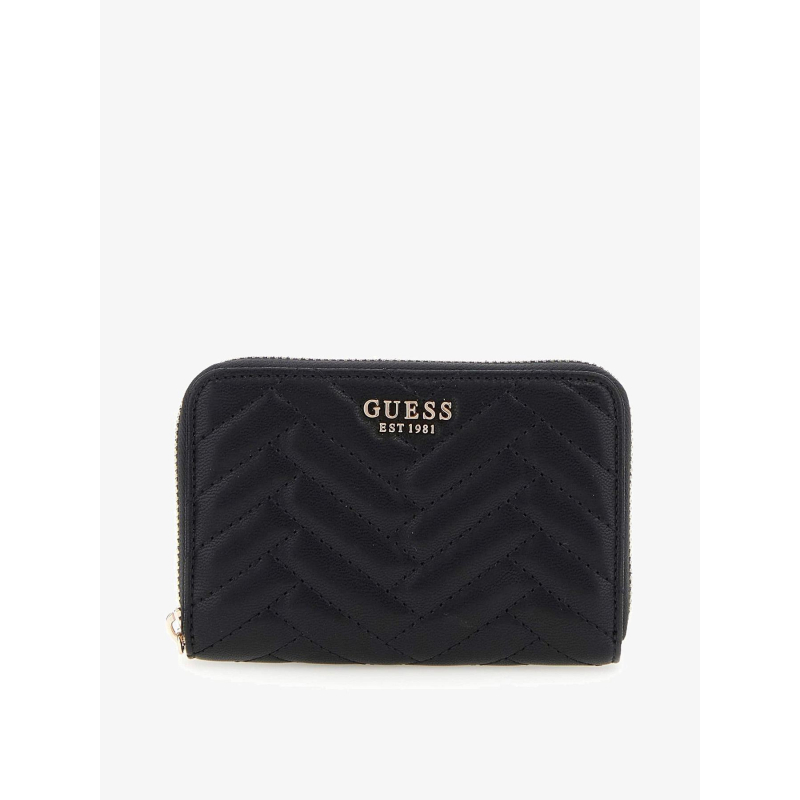 Portefeuille anning surpiqué noir femme - Guess