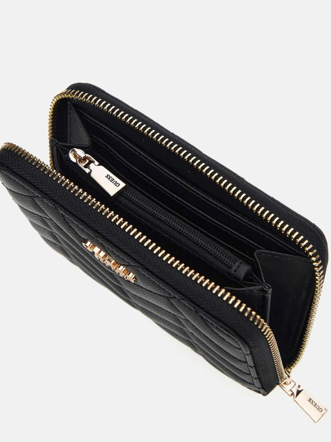 Portefeuille anning surpiqué noir femme - Guess