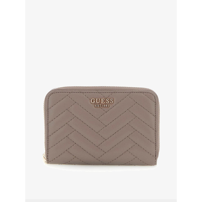 Portefeuille anning surpiqué gris femme - Guess