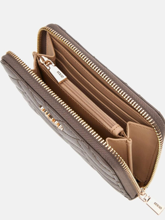 Portefeuille anning surpiqué gris femme - Guess