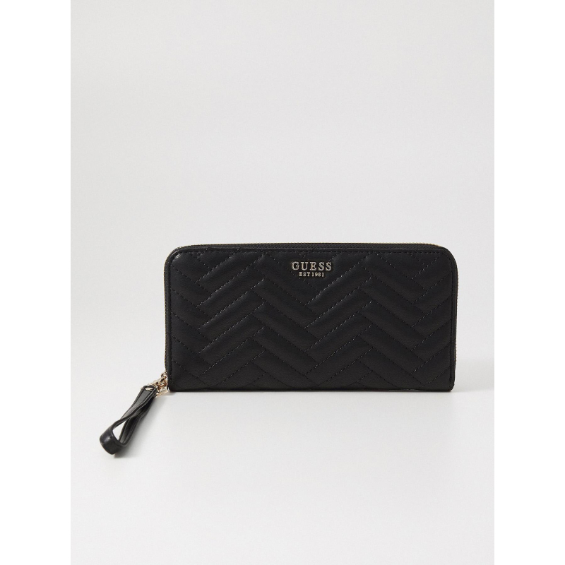 Grand portefeuille anning surpiqué noir femme - Guess