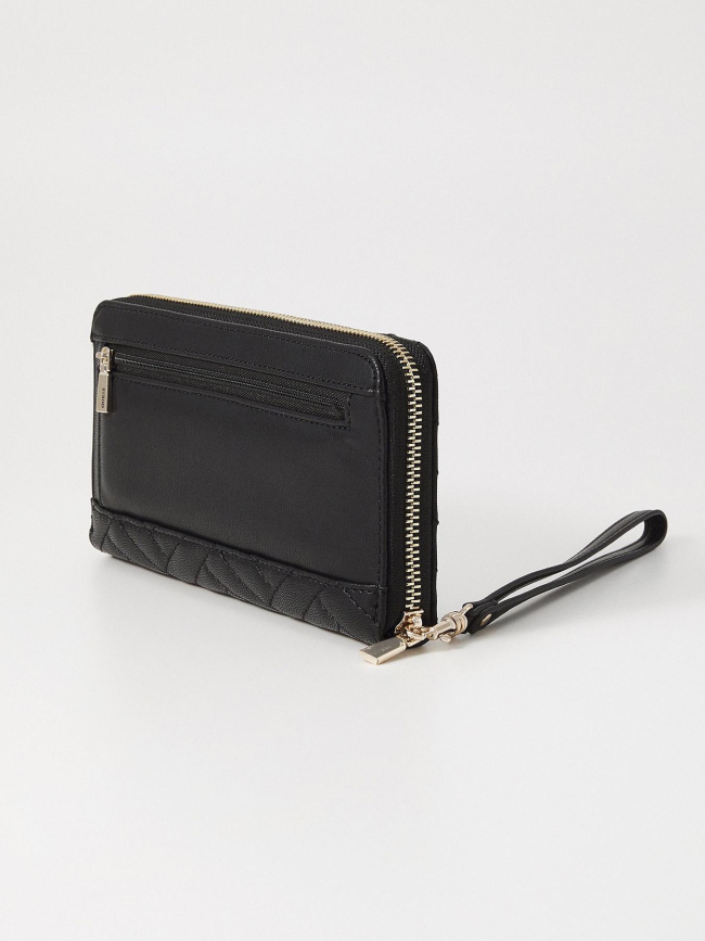 Grand portefeuille anning surpiqué noir femme - Guess
