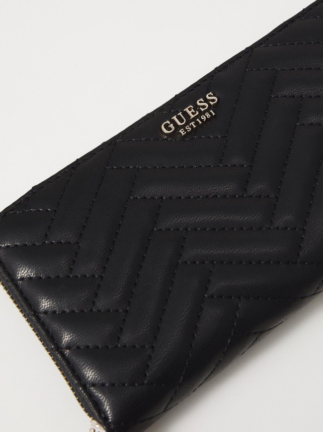Grand portefeuille anning surpiqué noir femme - Guess