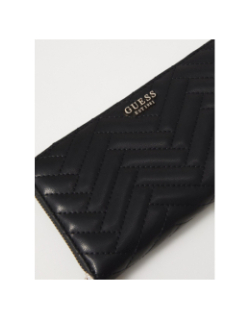 Grand portefeuille anning surpiqué noir femme - Guess