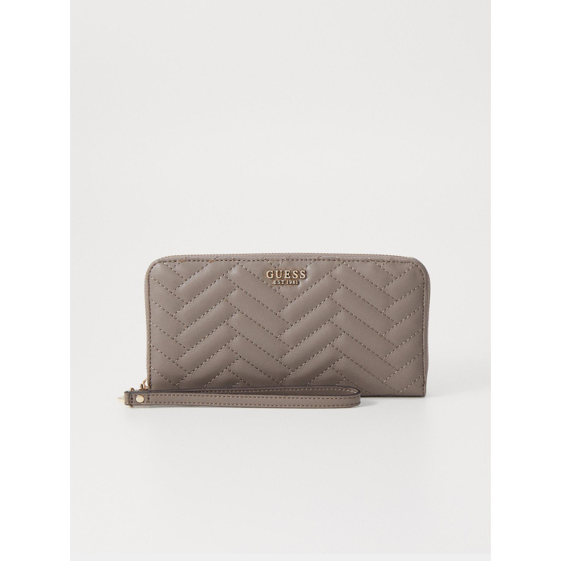 Grand portefeuille anning surpiqué gris femme - Guess