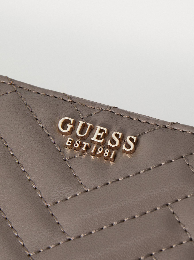 Grand portefeuille anning surpiqué gris femme - Guess