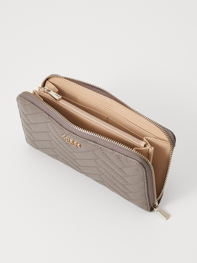 Grand portefeuille anning surpiqué gris femme - Guess