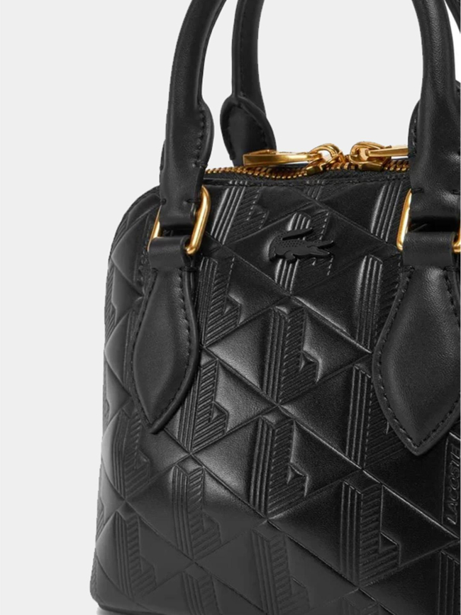 Sac à main maheki en cuir embossé noir femme - Lacoste