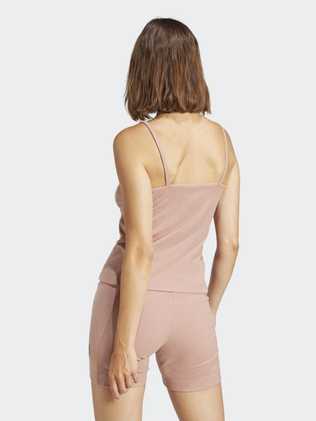 Débardeur de sport côtelé rose femme - Adidas