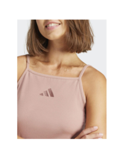 Débardeur de sport côtelé rose femme - Adidas