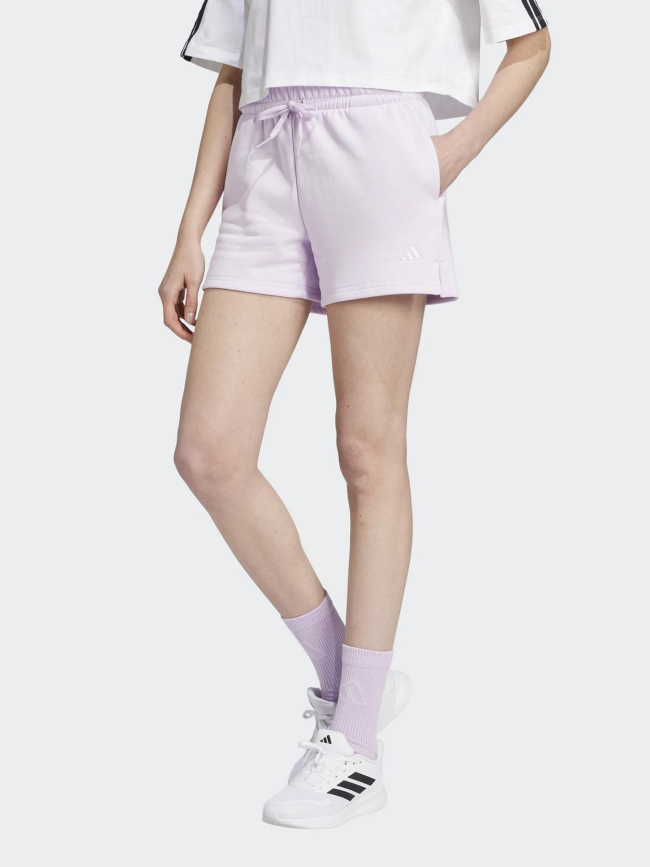 Short de sport molleton violet femme - Adidas