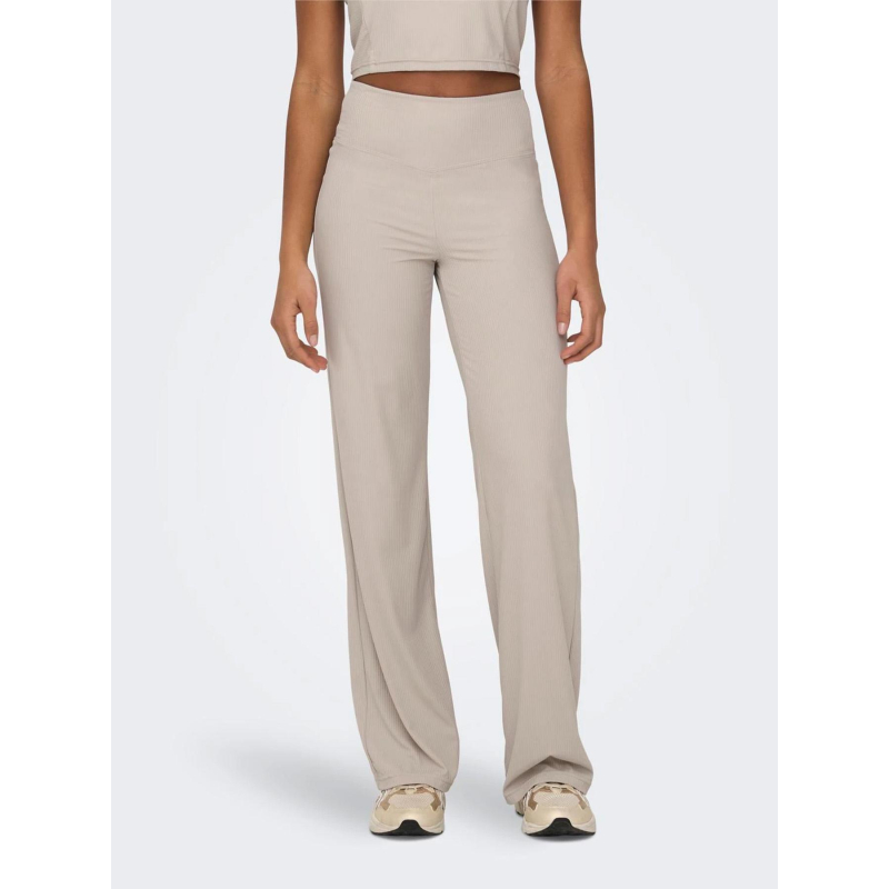 Legging de sport côtelé large phomie beige femme - Only Play