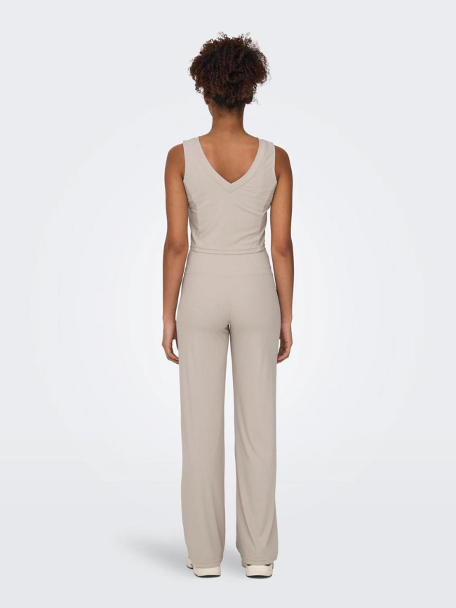 Legging de sport côtelé large phomie beige femme - Only Play