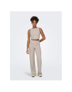 Legging de sport côtelé large phomie beige femme - Only Play