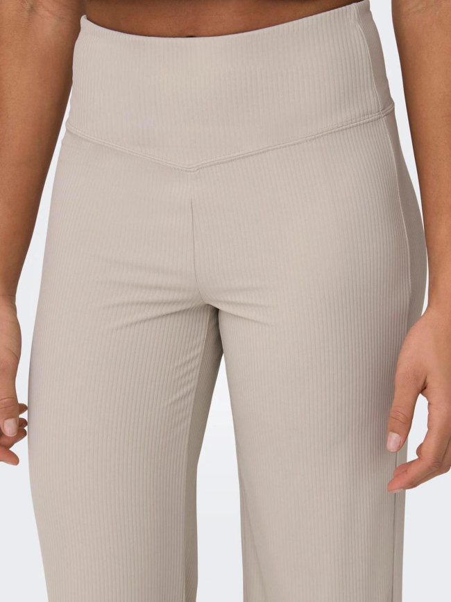 Legging de sport côtelé large phomie beige femme - Only Play