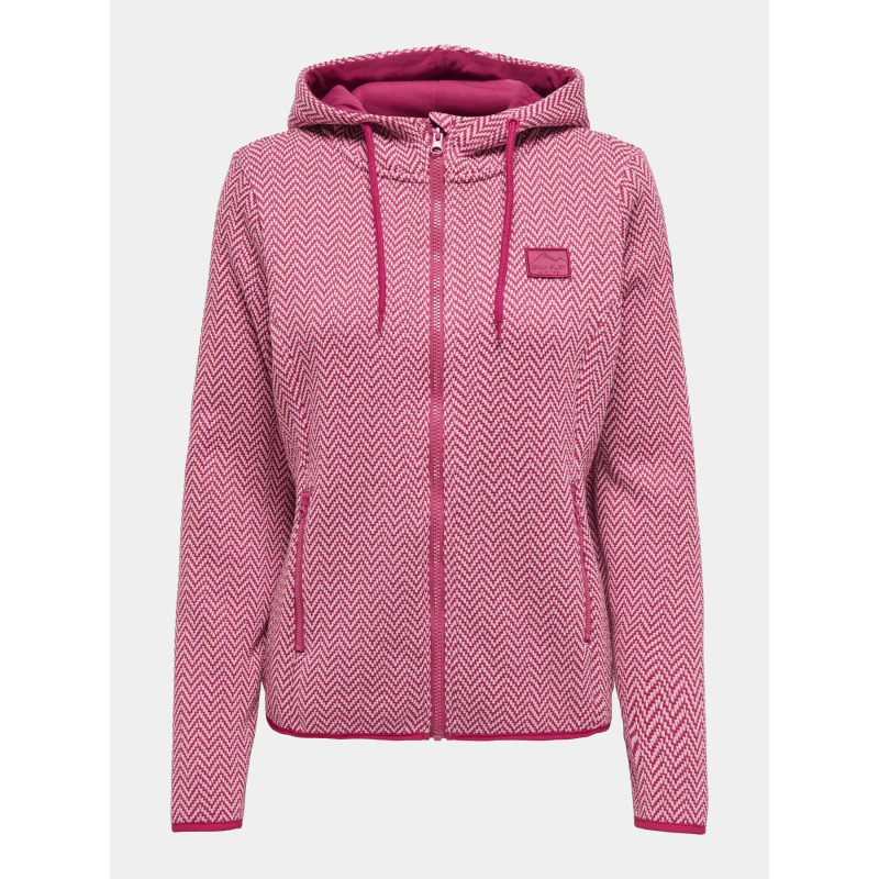 Veste zippée polaire jane zig zag rose femme - Only Play