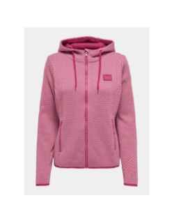 Veste zippée polaire jane zig zag rose femme - Only Play