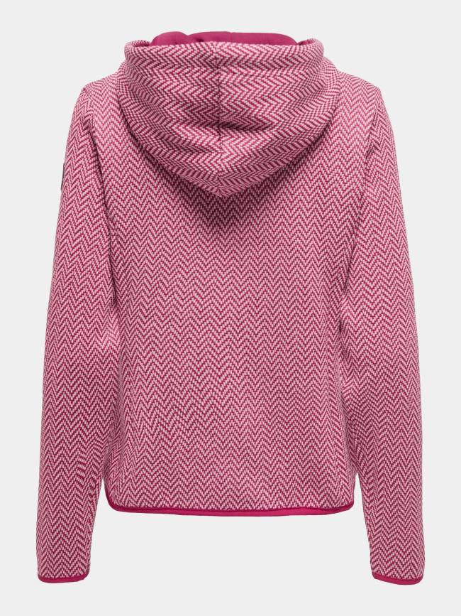 Veste zippée polaire jane zig zag rose femme - Only Play