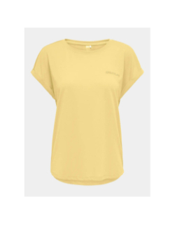 T-shirt loose frei life logo jaune femme - Only Play