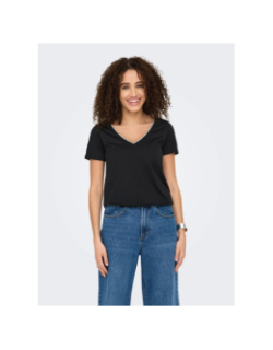 T-shirt col v pailleté dalila noir femme - Jdy