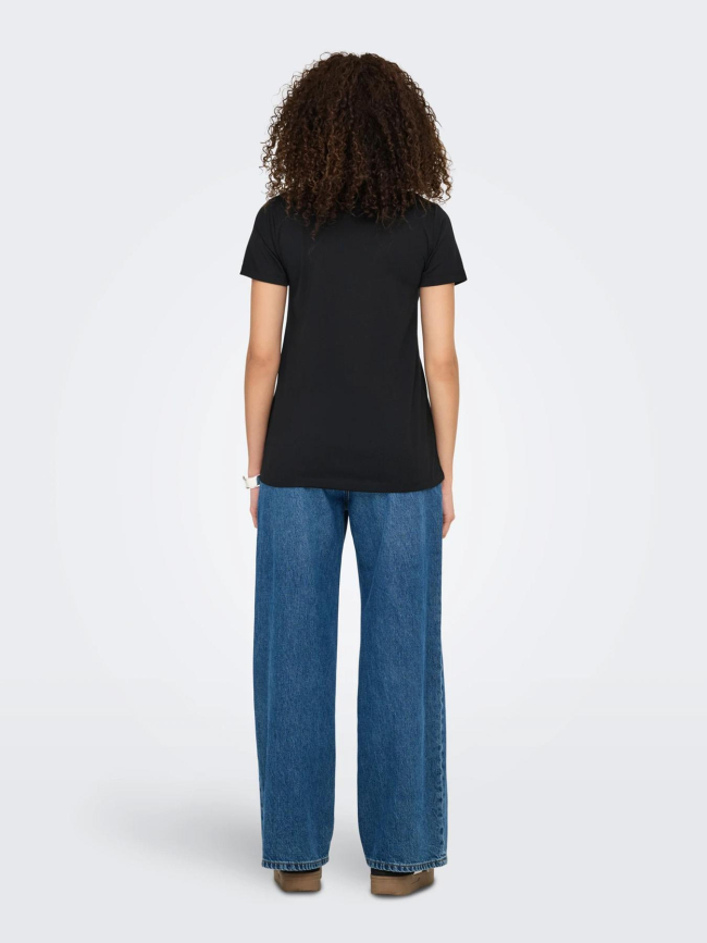 T-shirt col v pailleté dalila noir femme - Jdy