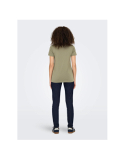 T-shirt col v pailleté dalila kaki femme - Jdy