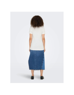 T-shirt col v pailleté dalila blanc femme - Jdy