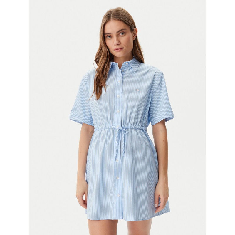 Robe chemise rayée bleu femme - Tommy Jeans