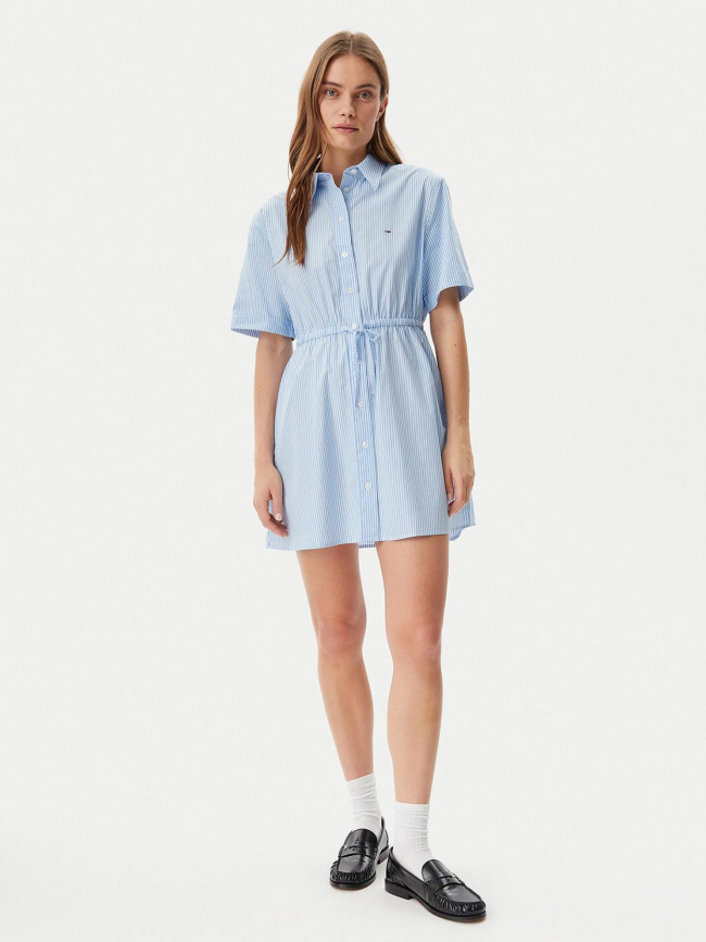 Robe chemise rayée bleu femme - Tommy Jeans