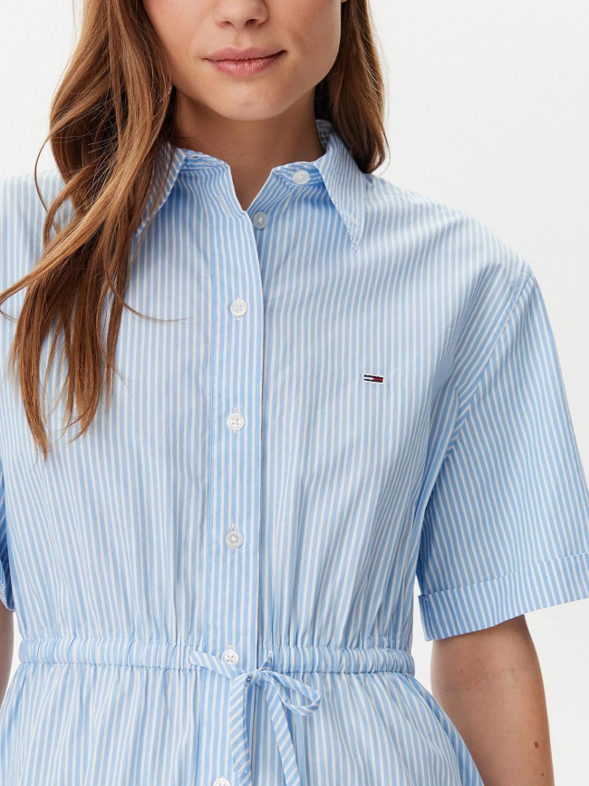 Robe chemise rayée bleu femme - Tommy Jeans