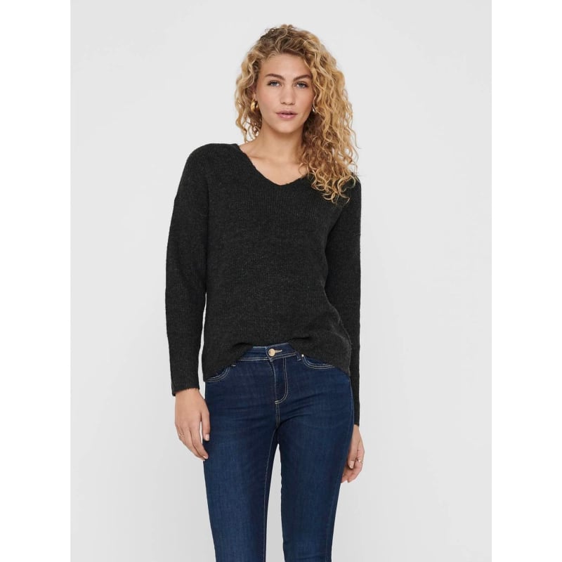 Pull col v camilla gris anthracite femme - Only