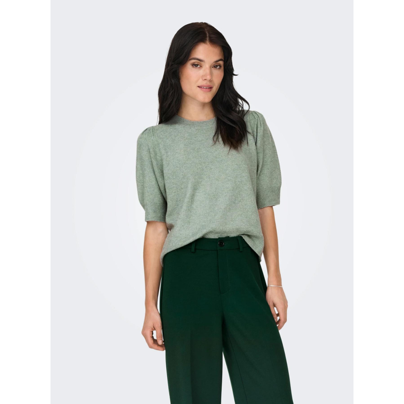 Pull rica life manches courtes vert femme - Only