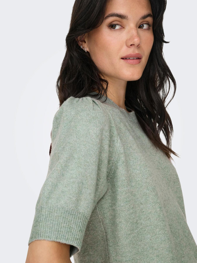 Pull rica life manches courtes vert femme - Only