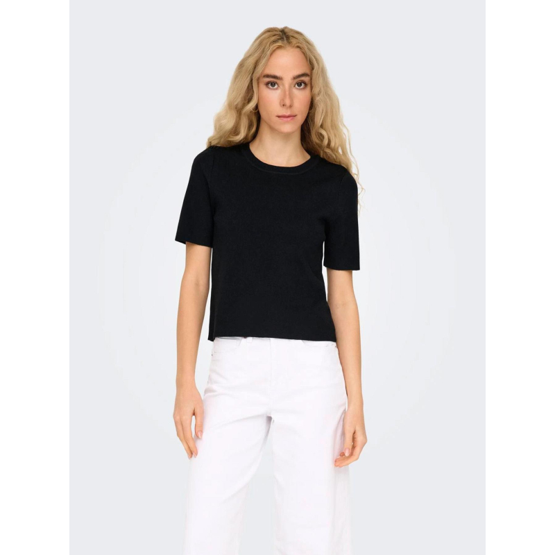Pull manches courtes onlfie noir femme - Only