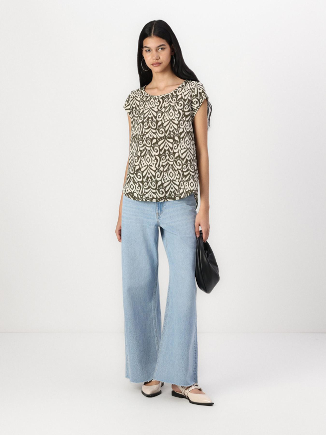 T-shirt vic imprimés tarmac kaki femme - Only