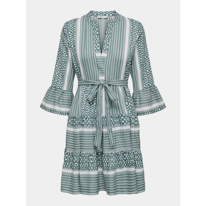 Robe courte manches 3/4 athena vert femme - Only