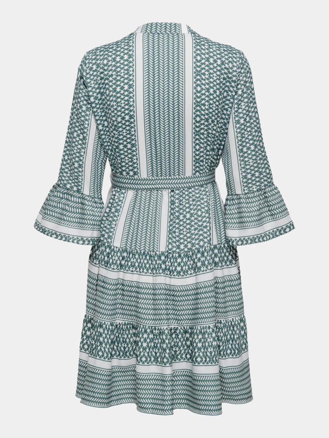 Robe courte manches 3/4 athena vert femme - Only