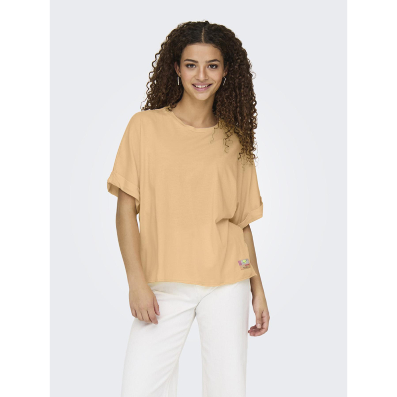 T-shirt délavé minna orange femme - Only