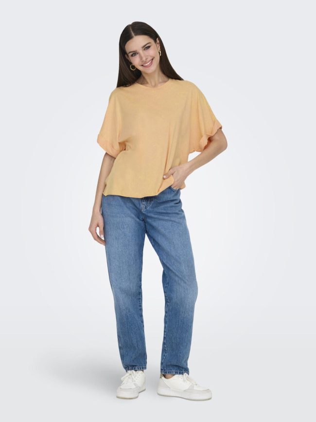 T-shirt délavé minna orange femme - Only