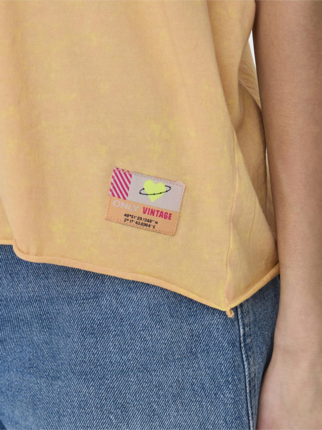 T-shirt délavé minna orange femme - Only